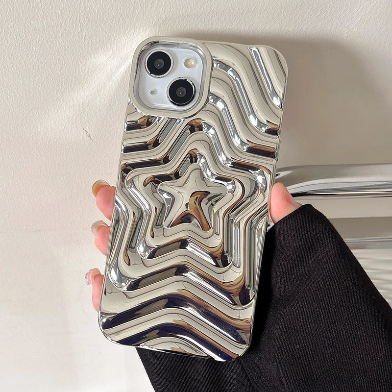 Chromed Silver Star  iPhone Case