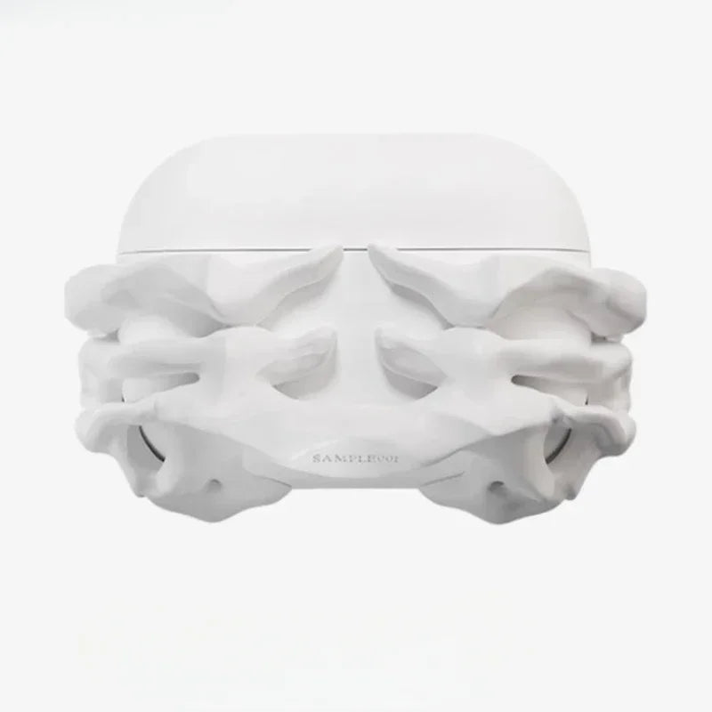 Silver Hand Bone Airpods Case