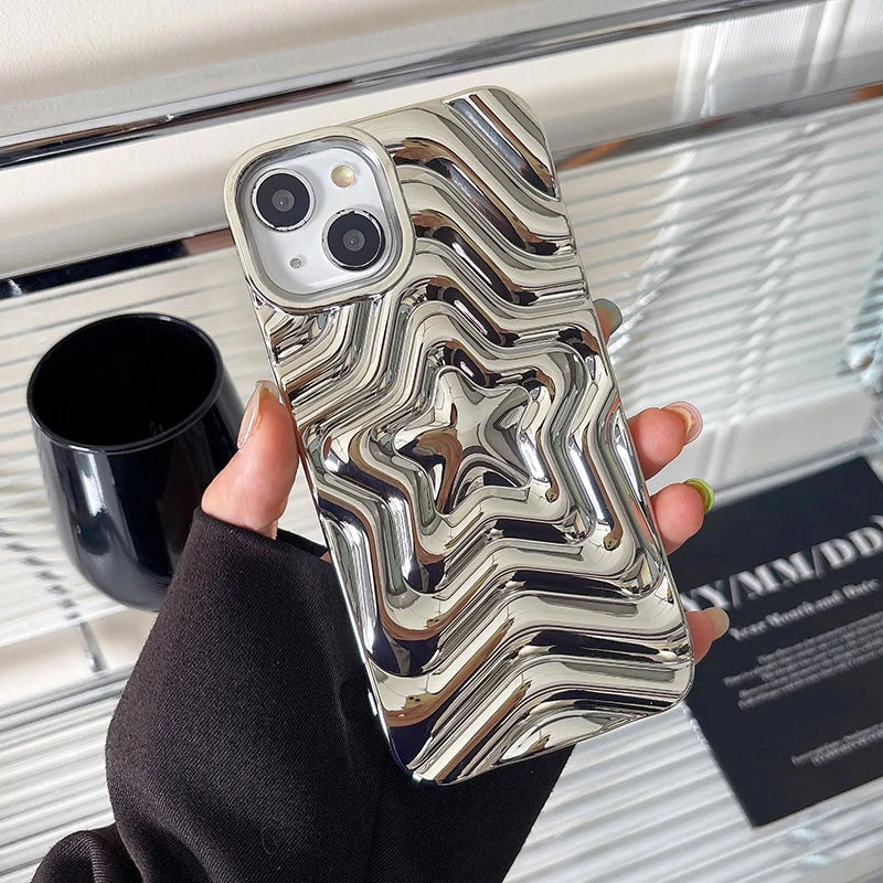 Chromed Silver Star  iPhone Case