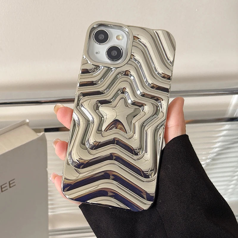 Chromed Silver Star  iPhone Case