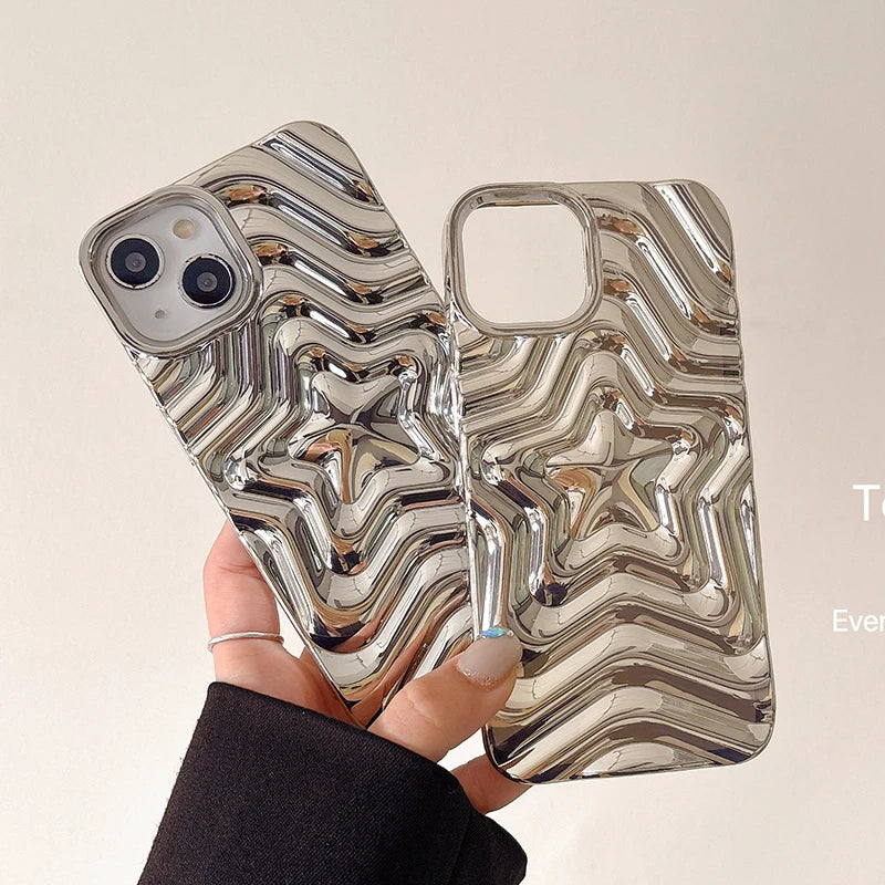 Chromed Silver Star  iPhone Case